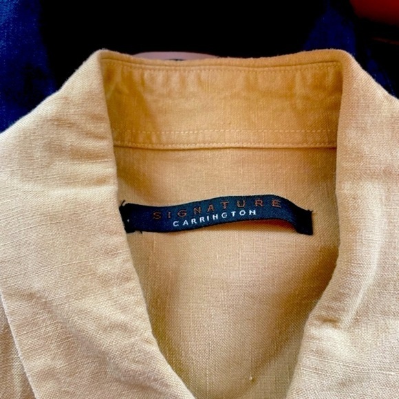 Mens Linen Blend Button Up-Collared-Shirt Sleeved Shirt - Size 2XT - Picture 7 of 9